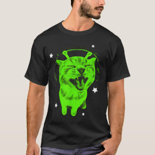 Funny Y2k Alien Cat Meme Retro Silly Cat Vintage S T-Shirt