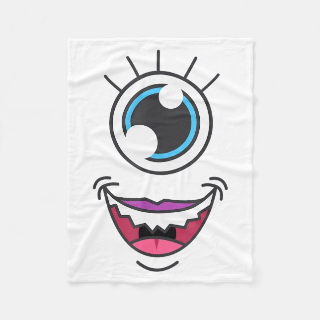 Funny Y Monster Eyeball Face Halloween  Fleece Blanket (Front)