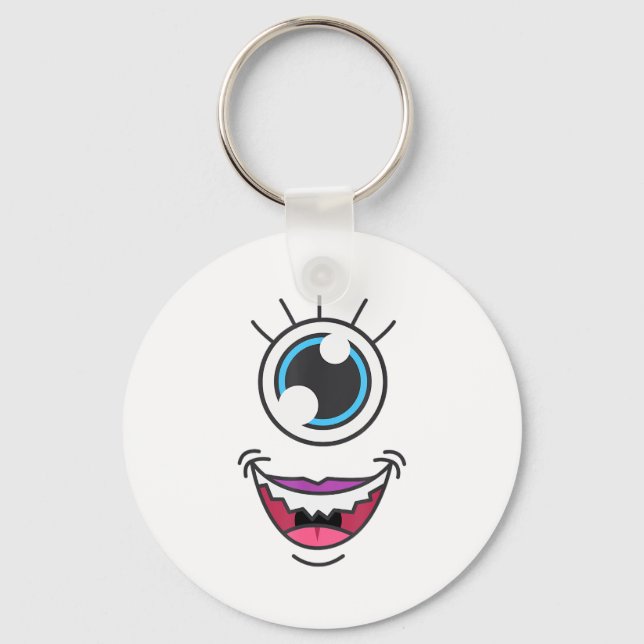 Funny Y Monster Eyeball Face Halloween  Key Ring (Front)