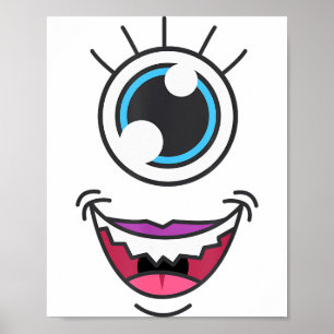 Funny Y Monster Eyeball Face Halloween Poster