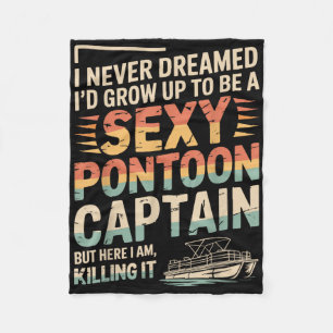 Funny Y Pontoon Captain Men Women Cool Pontoon Lov Fleece Blanket