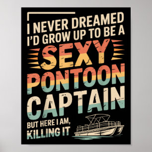 Funny Y Pontoon Captain Men Women Cool Pontoon Lov Poster