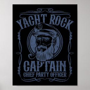 Funny Yacht Rock Captain Pontoon Boat Party Music  Poster
