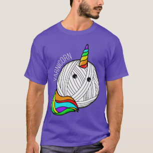 Funny Yarn Art Unicorn Yarn Horn Crochet Pictures T-Shirt