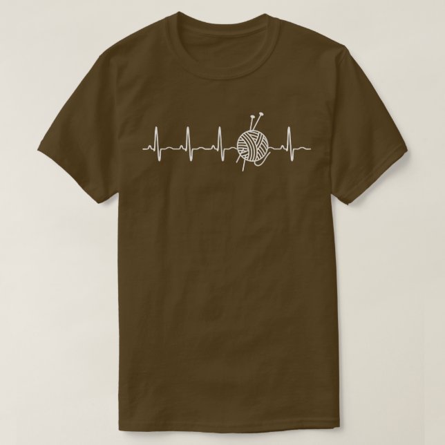 Funny Yarn HeartbeatGift Tee for Knitters (Design Front)