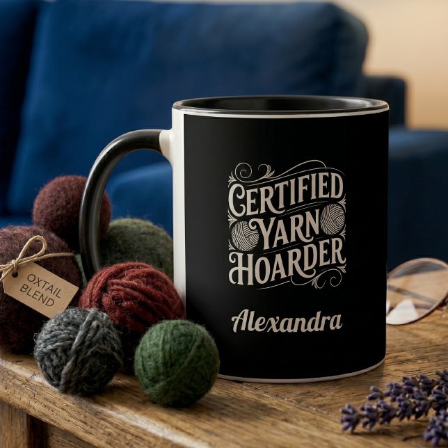 Funny Yarn Hoarder Personalised Private Stash Mug (Creator Uploaded)