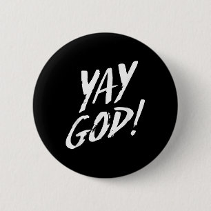 Funny Yay God Graphic Jesus Christian Religion Gif 6 Cm Round Badge