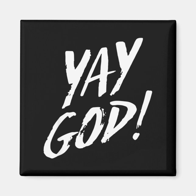 Funny Yay God Graphic Jesus Christian Religion Gif Magnet (Front)