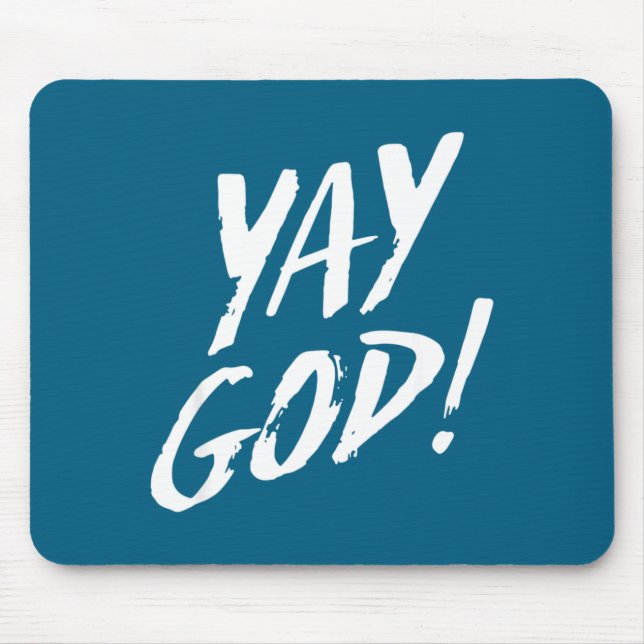 Funny Yay God Graphic Jesus Christian Religion Gif Mouse Pad (Front)