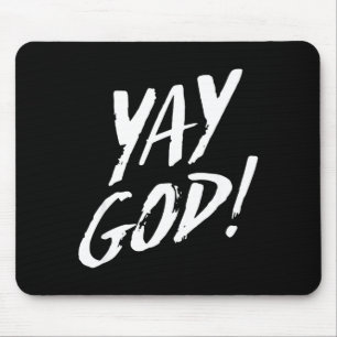 Funny Yay God Graphic Jesus Christian Religion Gif Mouse Pad