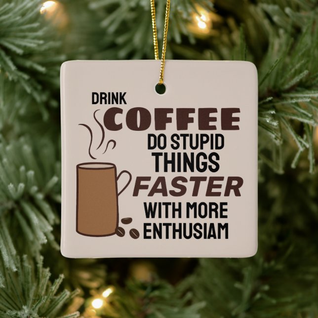 Funny Year Coffee Christmas Ornament (Tree)