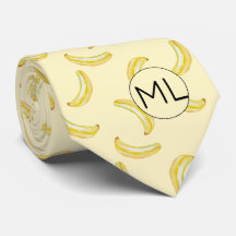 Funny Yellow Banana Illustration Monogram Novelty