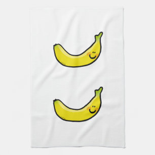 Funny yellow banana tea towel