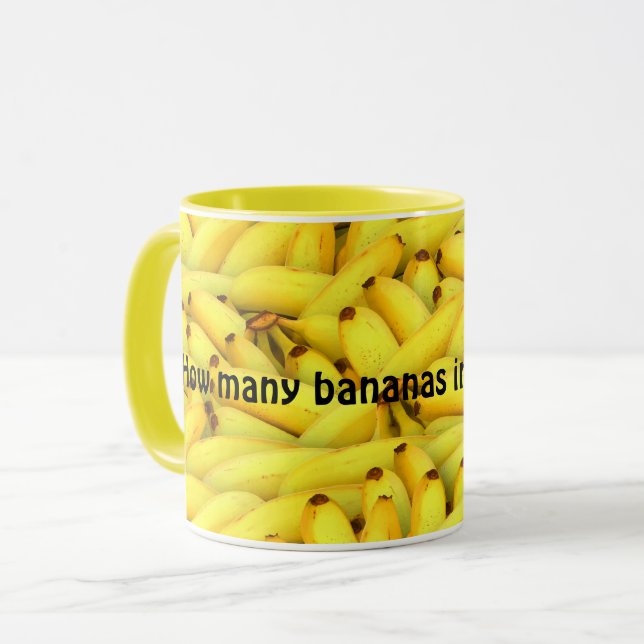 Funny Yellow Bananas Pattern Coffee Mug (Front Left)
