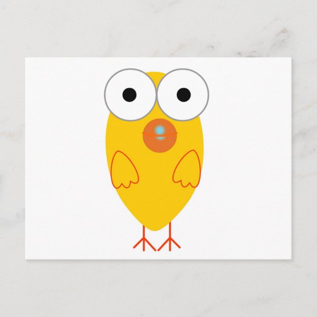Funny Yellow Bird Postcard (Front)