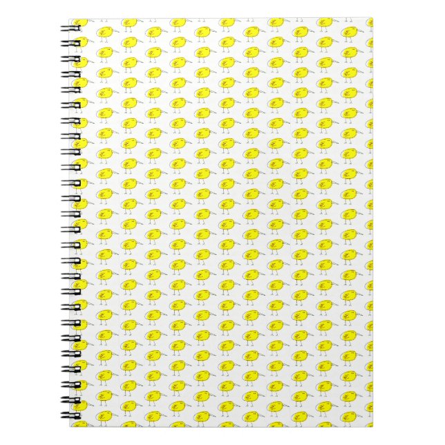Funny Yellow Birds Doodle Notebook (Front)
