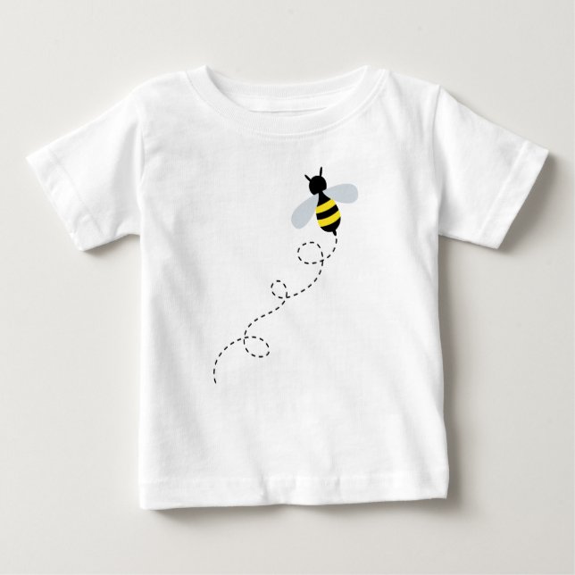Funny Yellow Black Bumble Bee Baby T-Shirt (Front)