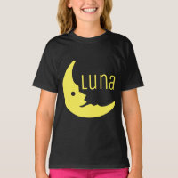 Funny Yellow Black Half Moon Luna Typography