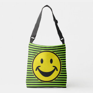 Funny yellow & black narrow stripes crossbody bag