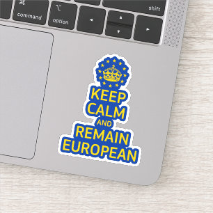 Funny Yellow Blue Keep Calm Crown European Pun