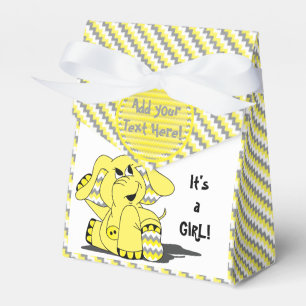 Funny Yellow Chevron Silly Elephant Party FavorBox Favour Box