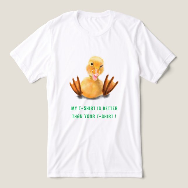 Funny Yellow Duck and Catchy Text Tri-Blend Shirt (Design Front)