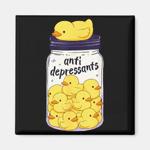 Funny Yellow Duck Anti Depressant Jar Zoo Boys Gir Magnet
