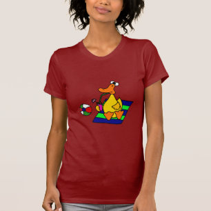 Funny Yellow Duck at the Beach T-Shirt