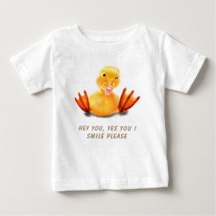 Funny Yellow Duck Baby T-Shirt - Custom Text