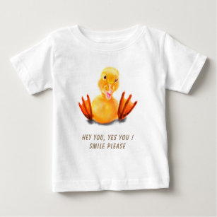 Funny Yellow Duck Baby T-Shirt - Custom Text
