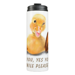 Funny Yellow Duck Playful Wink Happy Smile Cartoon Thermal Tumbler