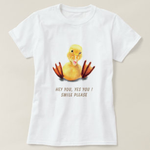 Funny Yellow Duck Playful Wink Happy - Smile T-Shirt