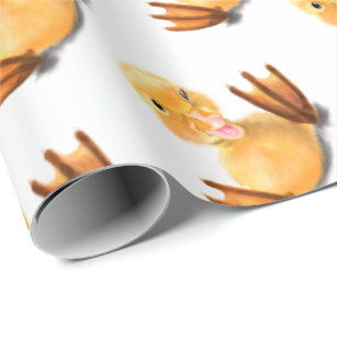 Funny Yellow Duck Playful Wink Happy Smile  Wrapping Paper