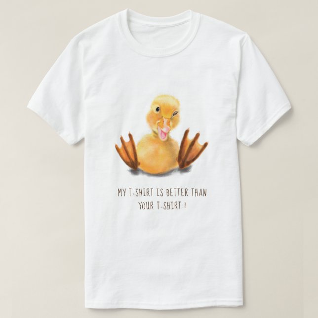 Funny Yellow Duck T-Shirt Custom Text (Design Front)