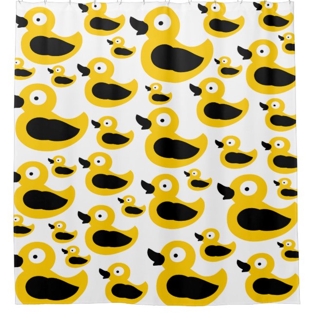 Funny yellow duckling  shower curtain (Front)