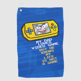 Funny Yellow Game Portable Father's Day Greeting Golf Towel