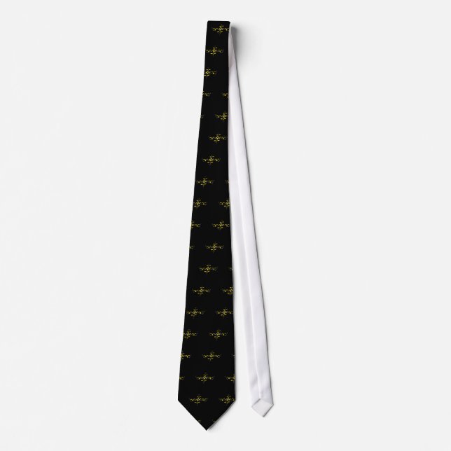 Funny Yellow Jacket Drone Bee Design Tie (Front)