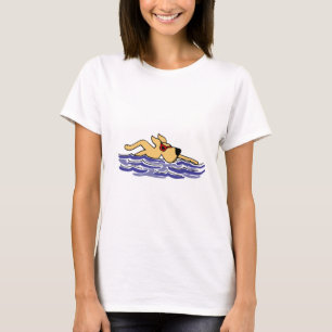Funny Yellow Labrador Swimming T-Shirt