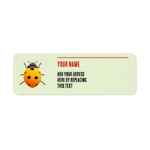 Funny Yellow Ladybug Personalised Address