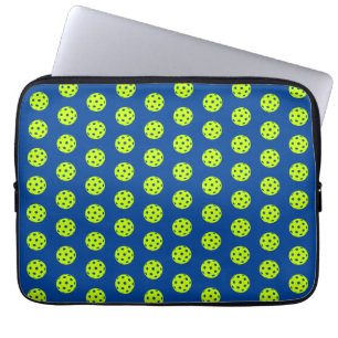 Funny Yellow Pickleball Pattern  Laptop Sleeve