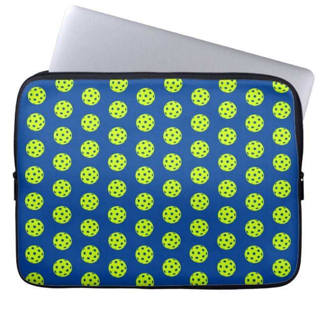 Funny Yellow Pickleball Pattern  Laptop Sleeve (Front)