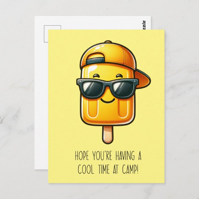 Funny Yellow Popsicle Pun Postcard (Front/Back)
