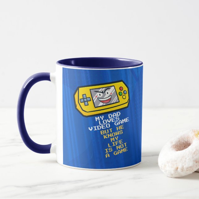 Funny Yellow Portable Father's Day Greeting Mug (With Donut)