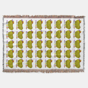 Funny Yellow Ram Chinese Year Zodiac Birthday TB Throw Blanket