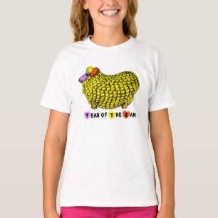 Funny Yellow Ram Chinese Year Zodiac W Girl Tee
