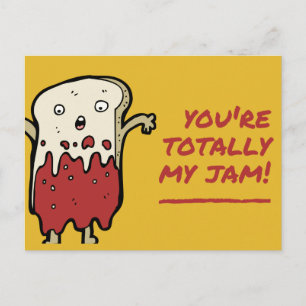 Funny Yellow Red Toast Postcard