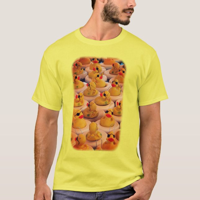 Funny Yellow Rubber Ducks  T-Shirt (Front)