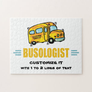 Funny Yellow School Bus Driver Humourous Jigsaw Puzzle