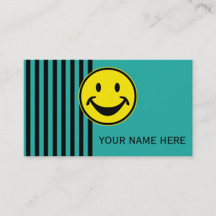 Funny yellow & stripes + your backg. & idea business card