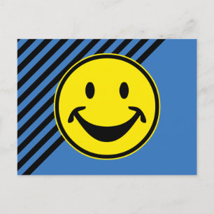 Funny yellow & stripes + your backg. & idea postcard
